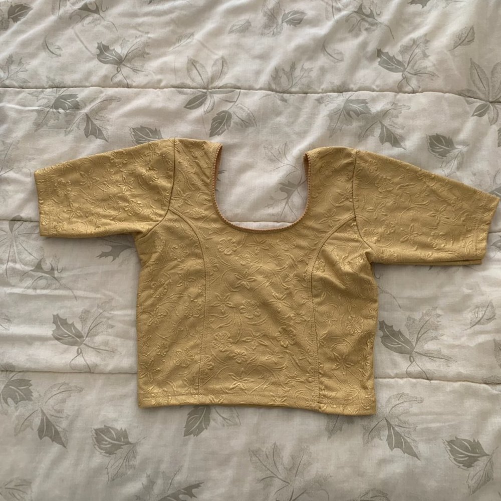 [Petite] Gold saree top / blouse